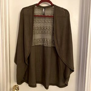 Olive Green Drape Front Sweater